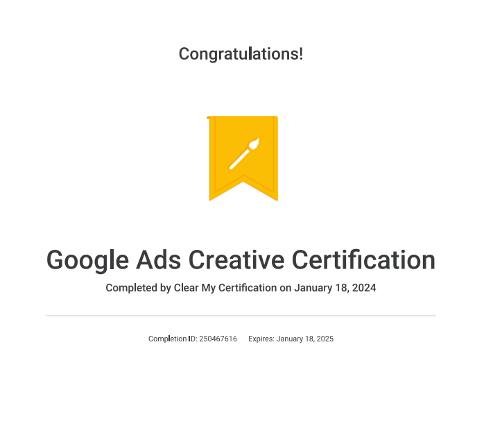 Google Ads Creative Certification