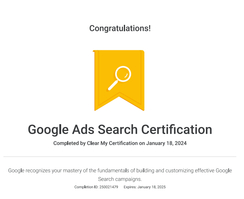 Google Ads Search Certification Exam Answers Clear My Certification