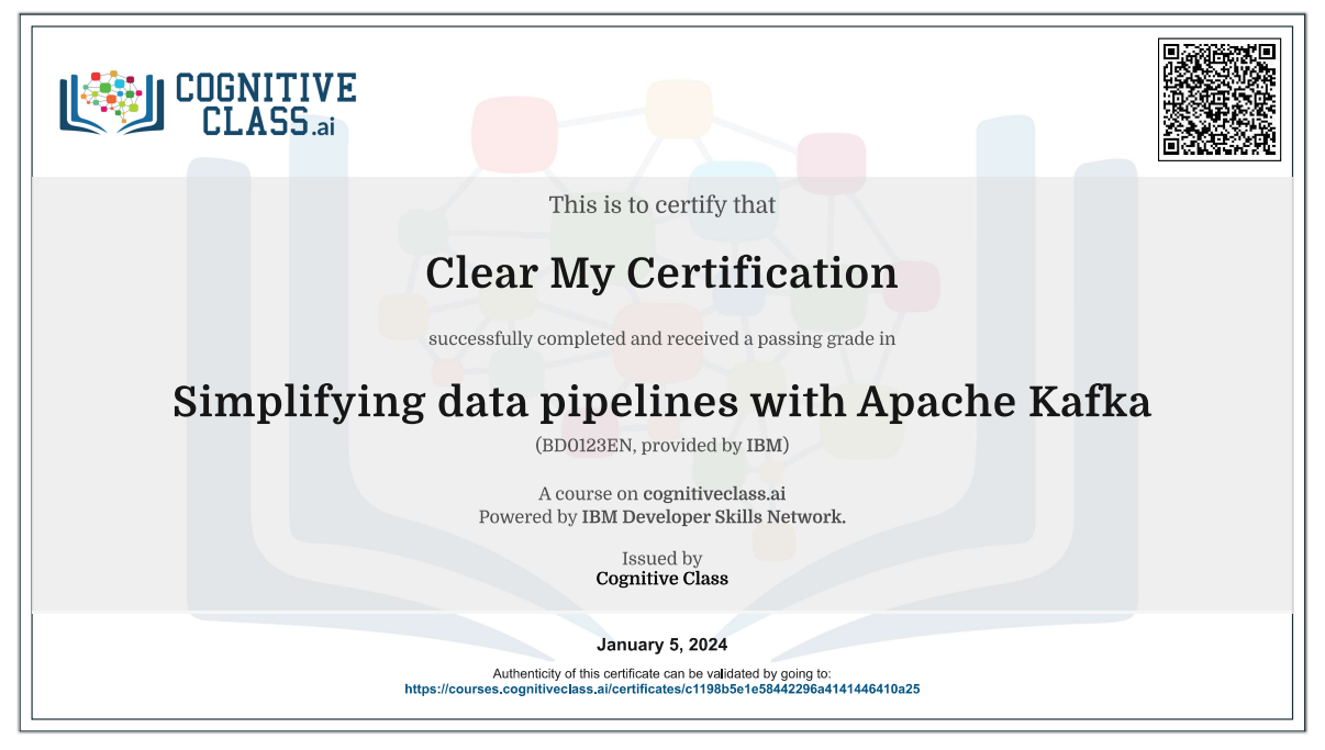 Simplifying data pipelines with Apache Kafka Cognitive Class Exam Quiz Answers